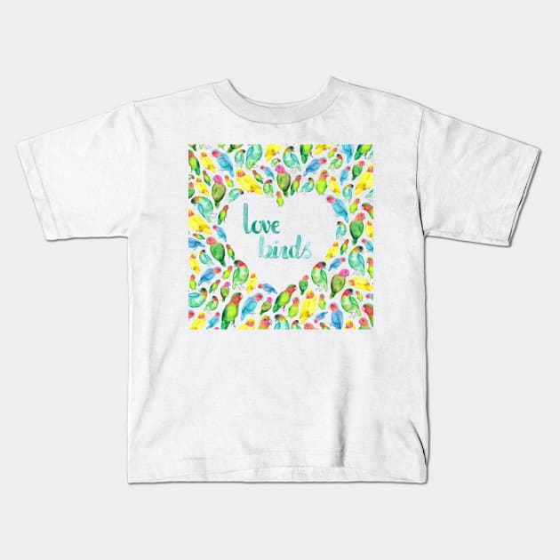Love Birds Kids T-Shirt by Elena_ONeill